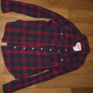 Super cute navy blue and red flannel!